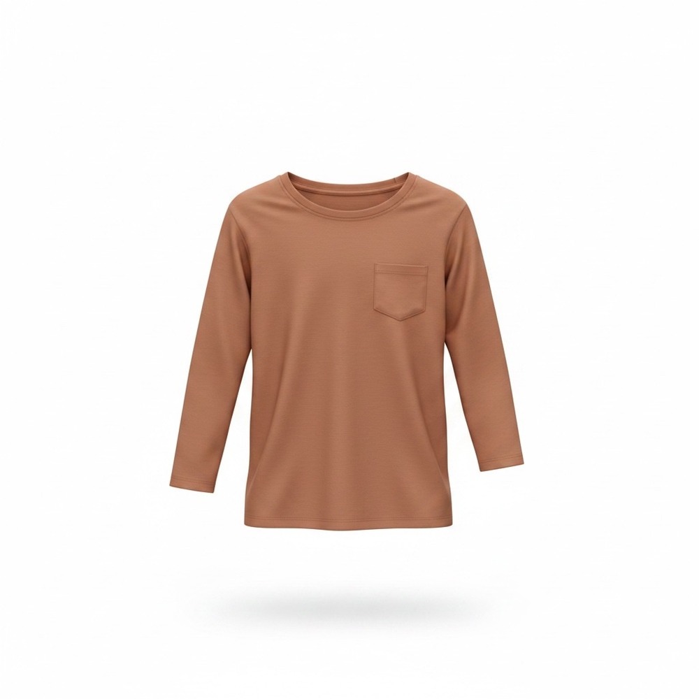 Bubble Baby Kids Clay Bamboo Viscose Long Sleeve Pocket Tee Shirt 9/10